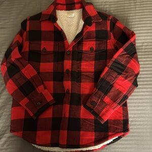 CrewCuts red plaid sweater jacket
